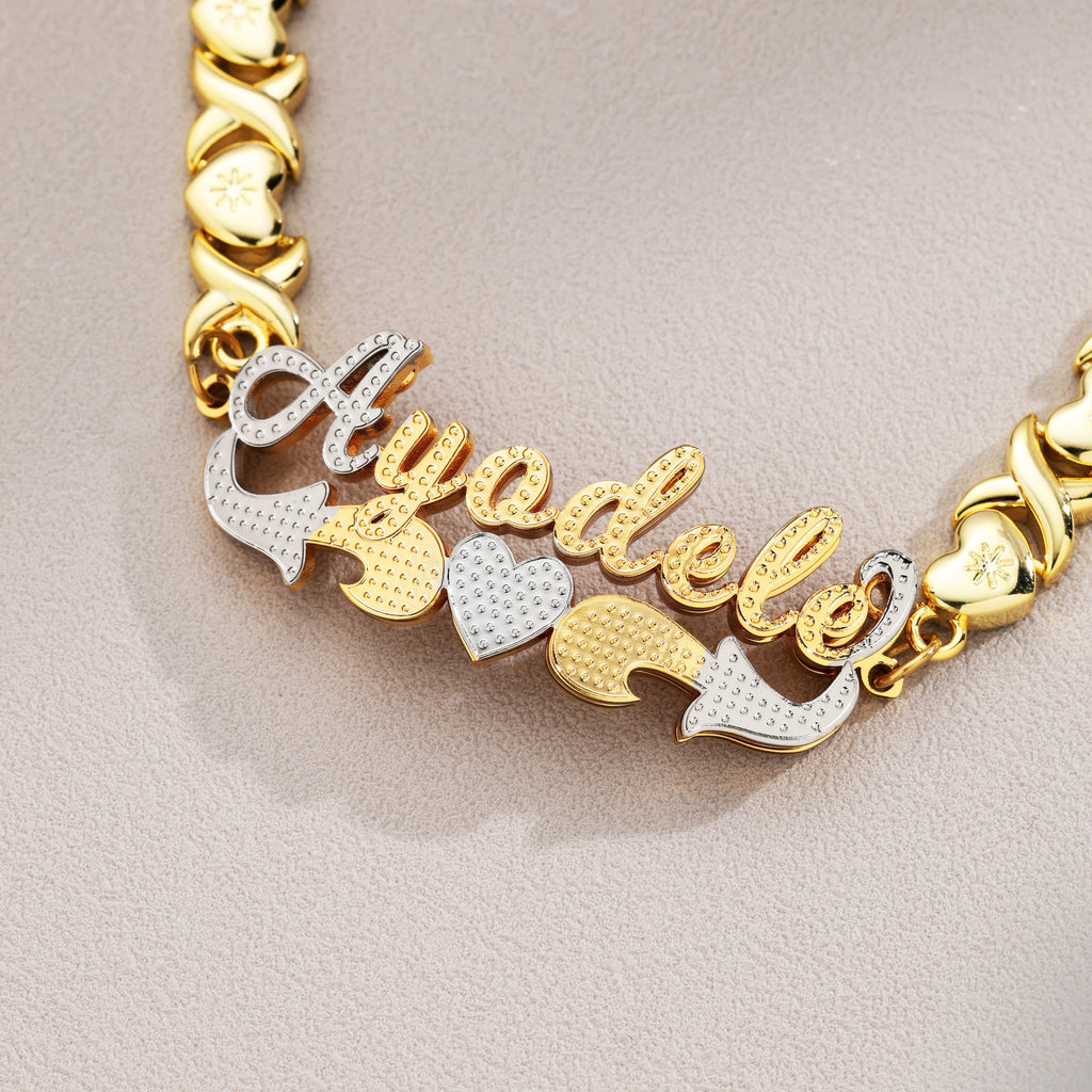 Custom Name Bracelet - Stylish Heart Design