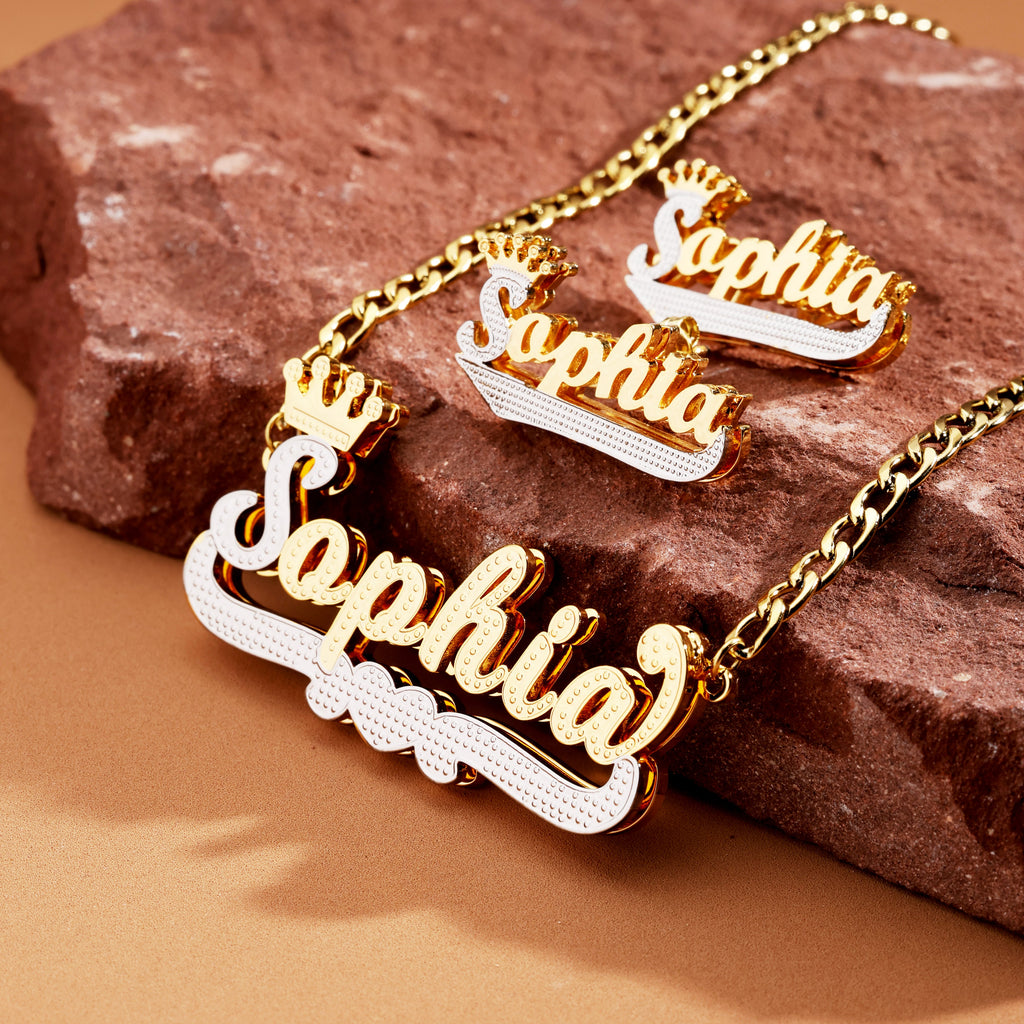 Bamboo Crown of Hearts Custom Name Set