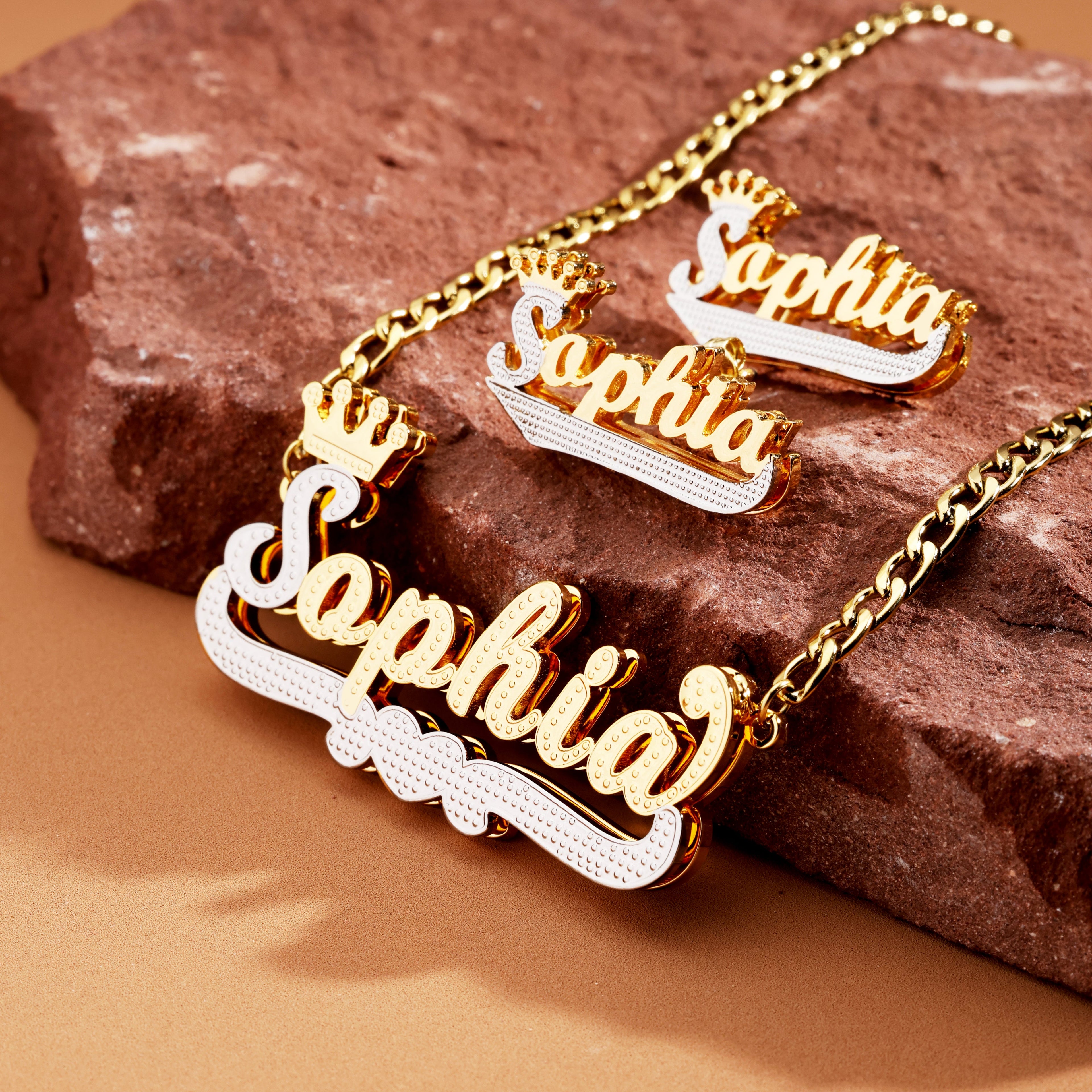 Bamboo Crown of Hearts Custom Name Set