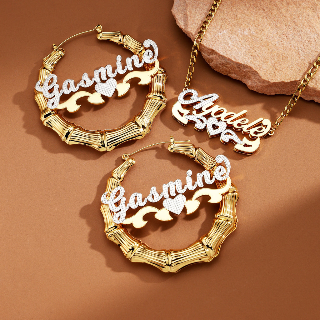 Elegant Bamboo Knot Custom Name Set