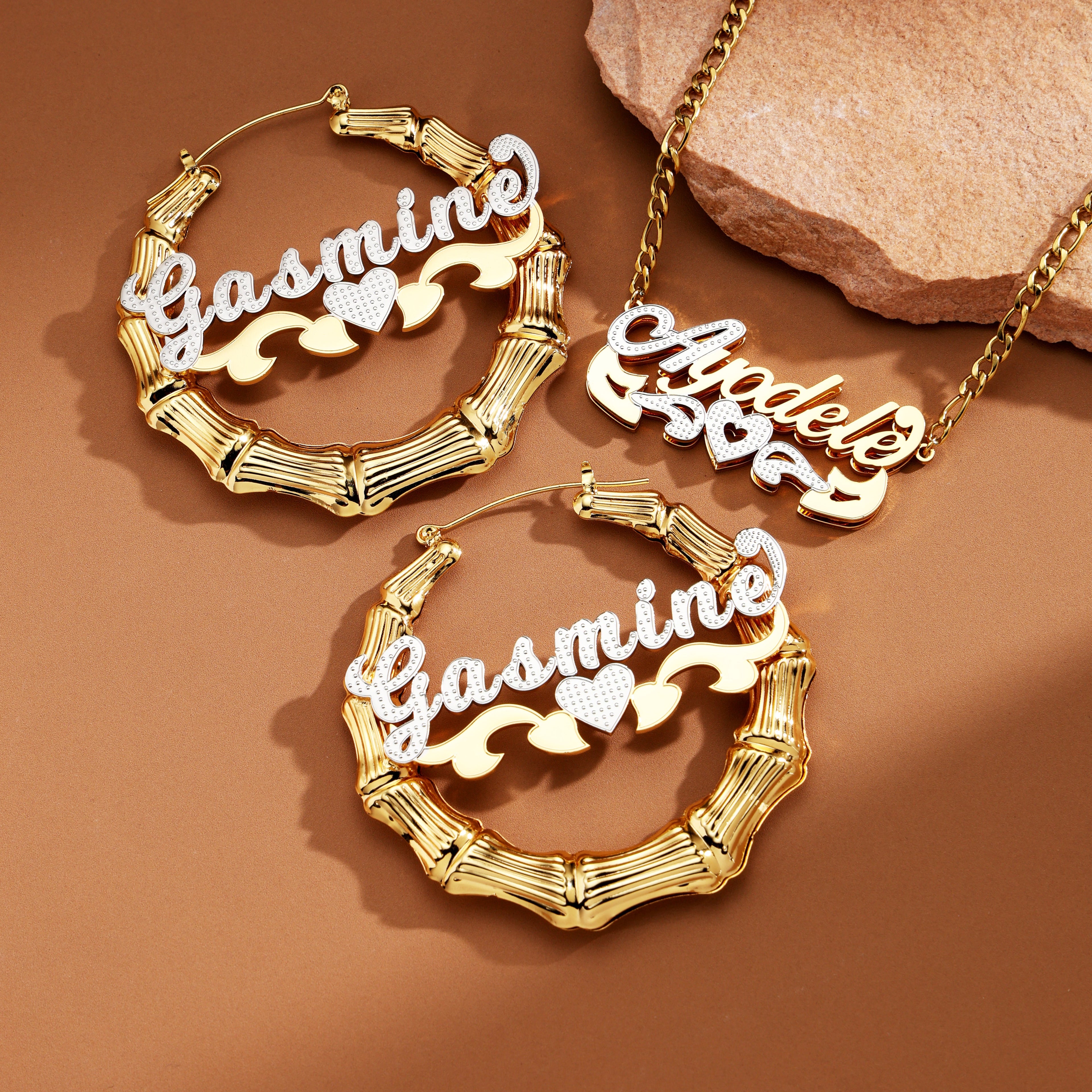 Elegant Bamboo Knot Custom Name Set