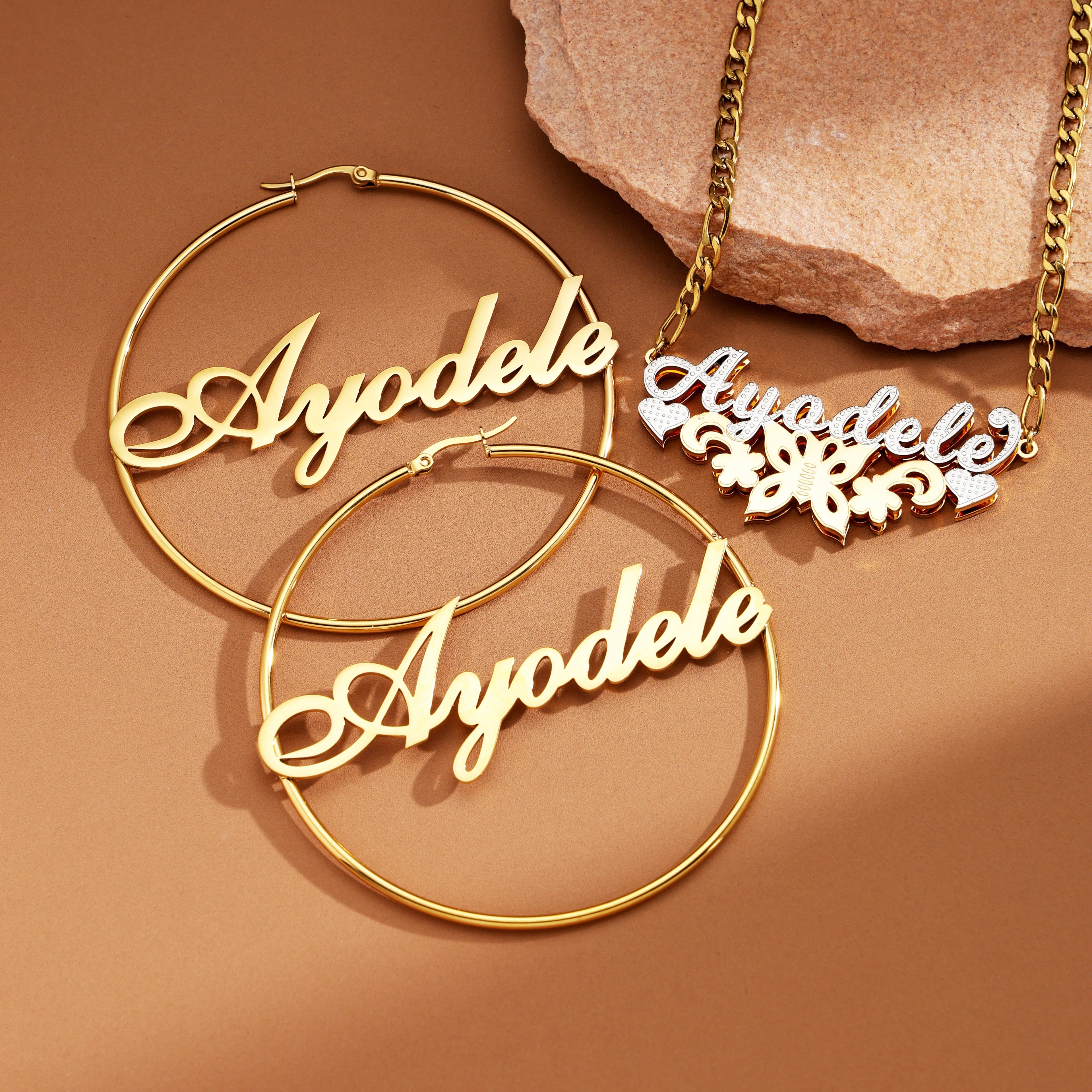 Butterfly Heart Custom Name Jewelry Set