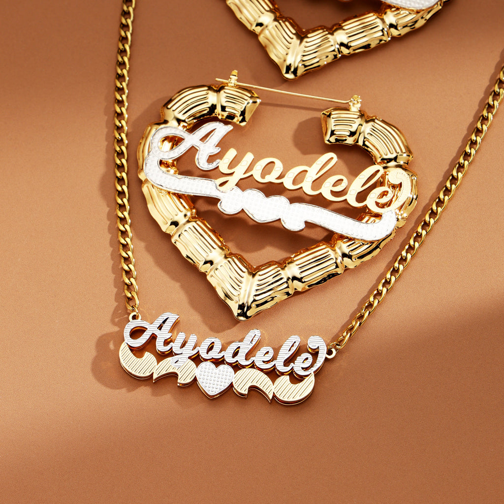 Bamboo Love Knot Custom Jewelry Set