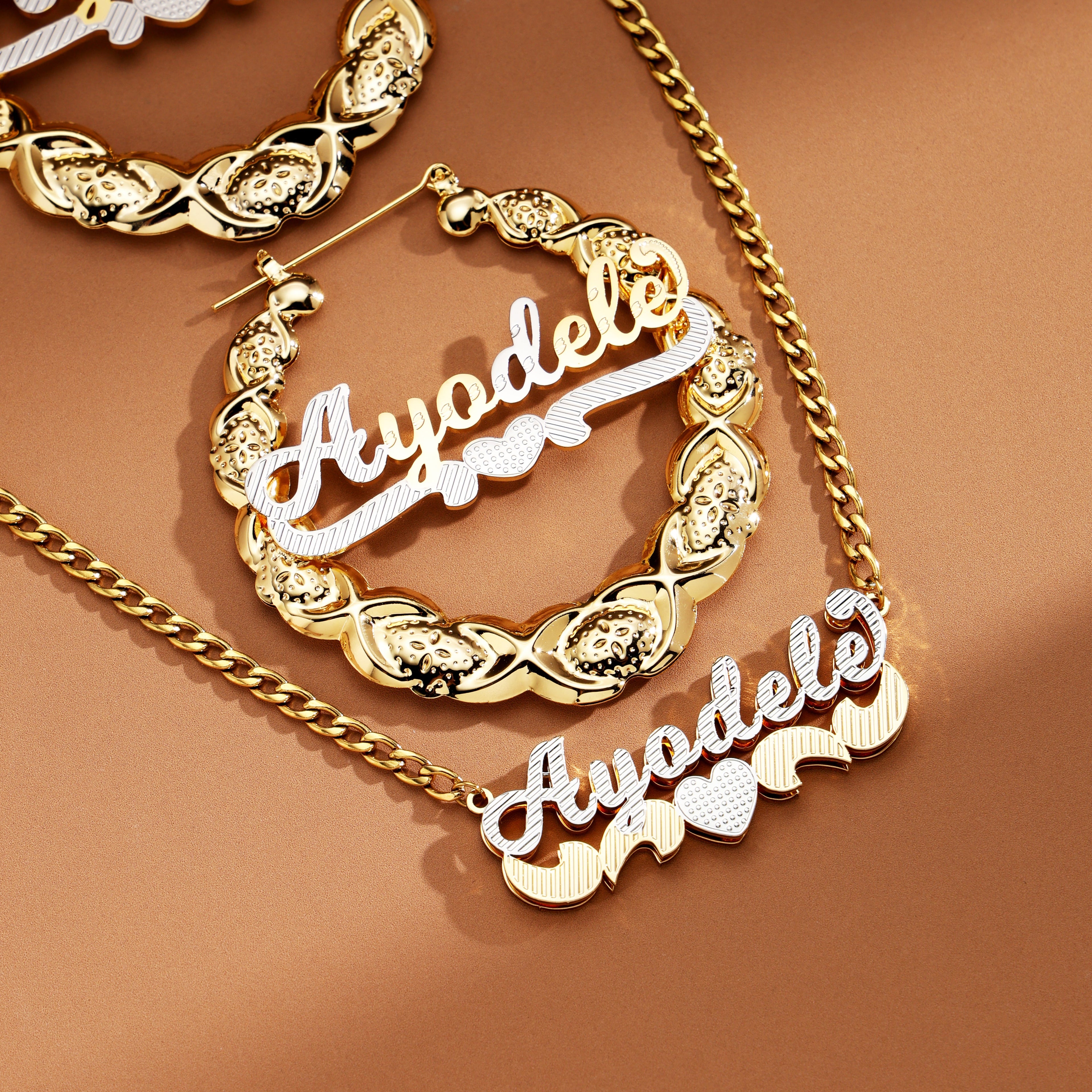 Crown of Bamboo & Hearts Custom Name Set