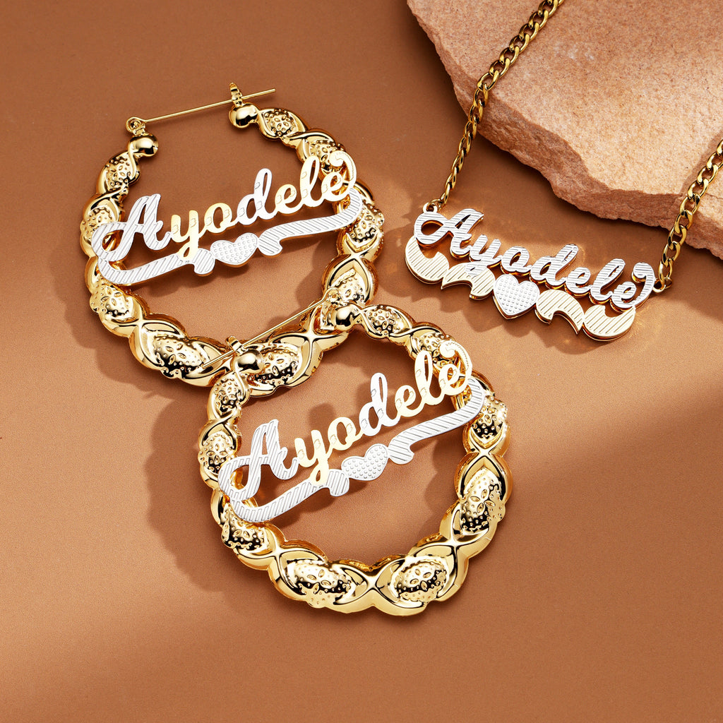 Crown of Bamboo & Hearts Custom Name Set