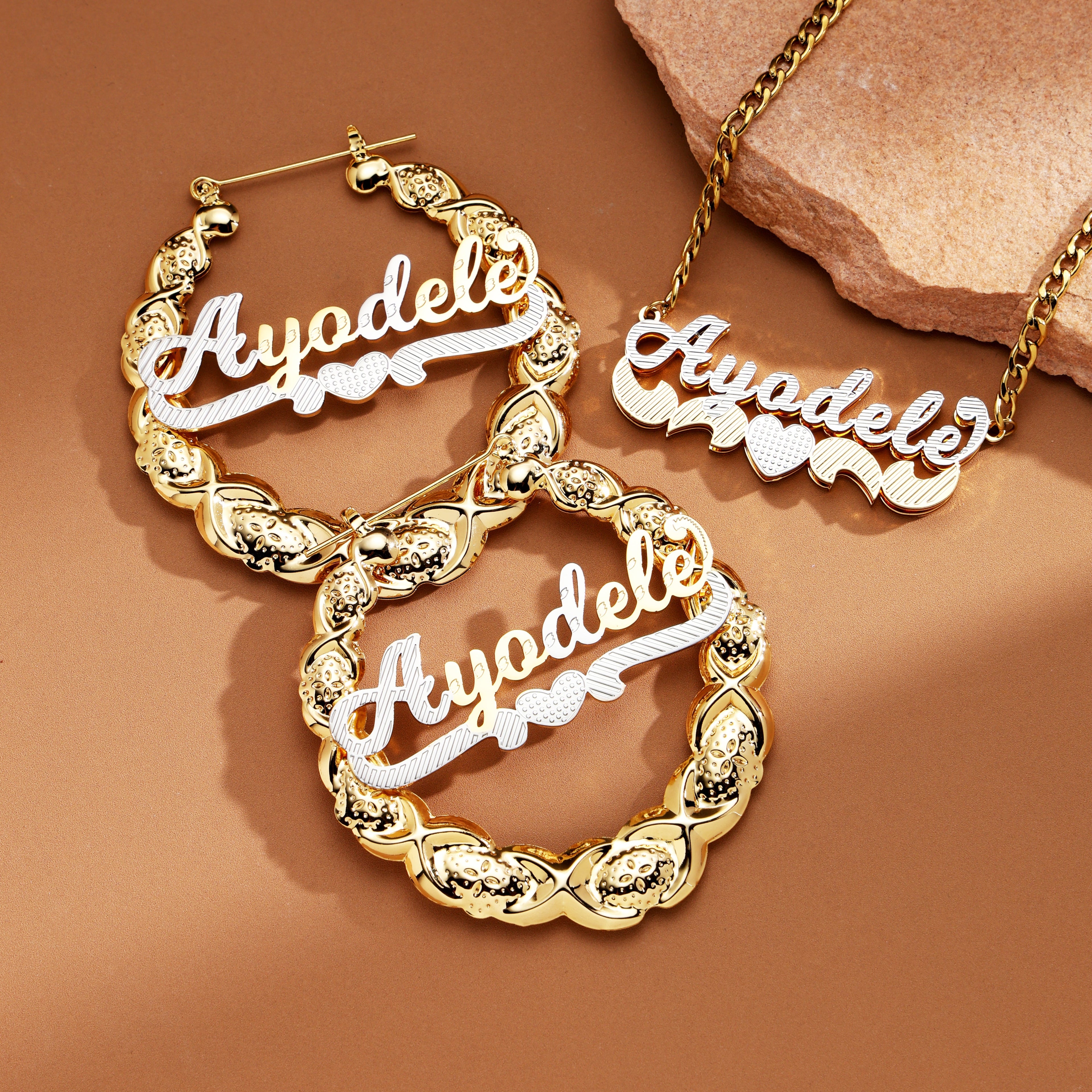 Crown of Bamboo & Hearts Custom Name Set