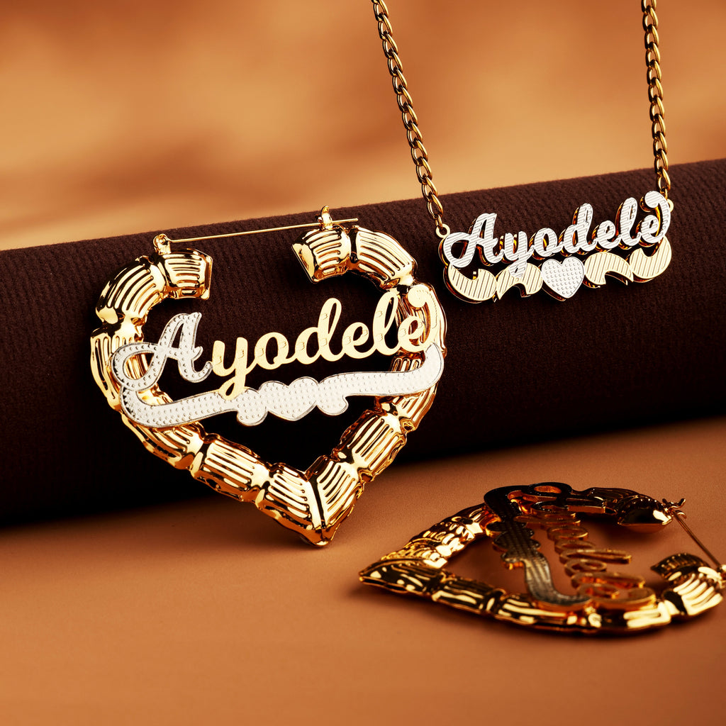 Bamboo Love Knot Custom Jewelry Set