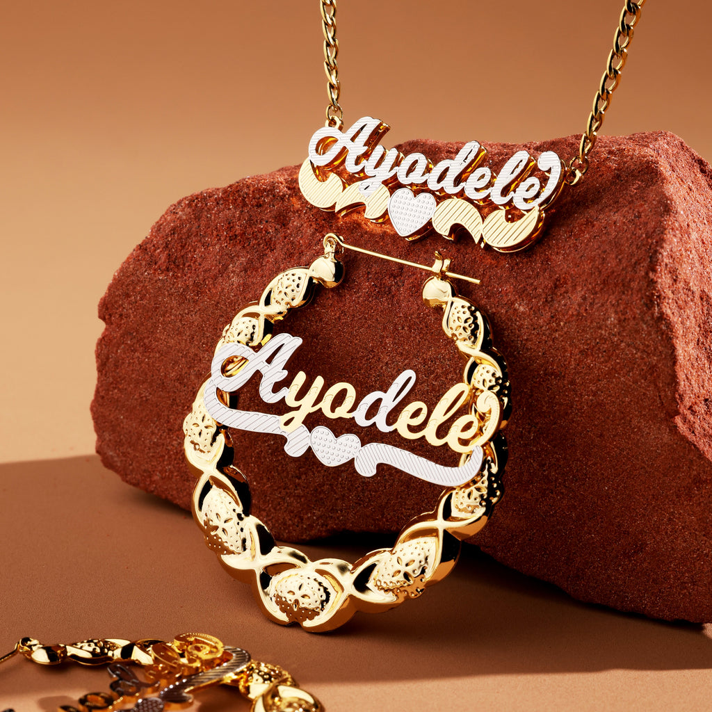 Crown of Bamboo & Hearts Custom Name Set