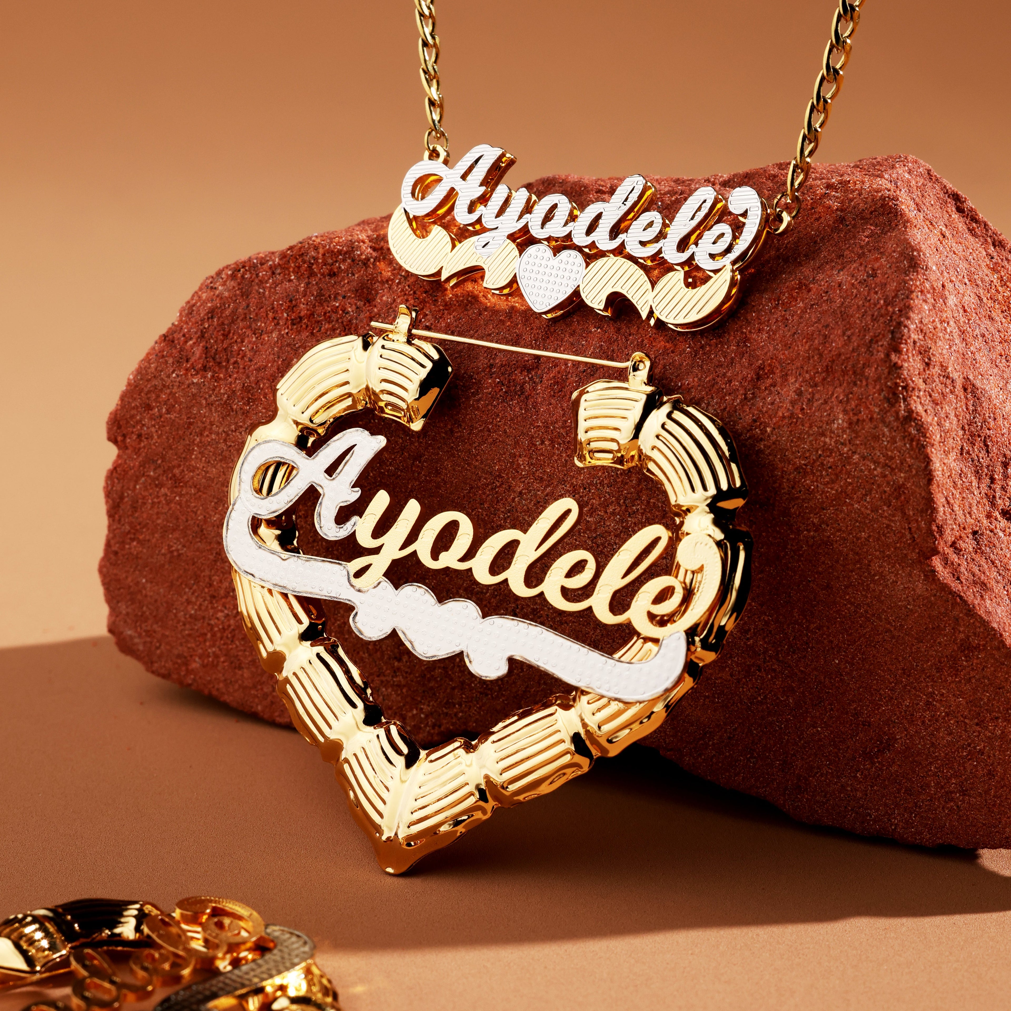 Bamboo Love Knot Custom Jewelry Set