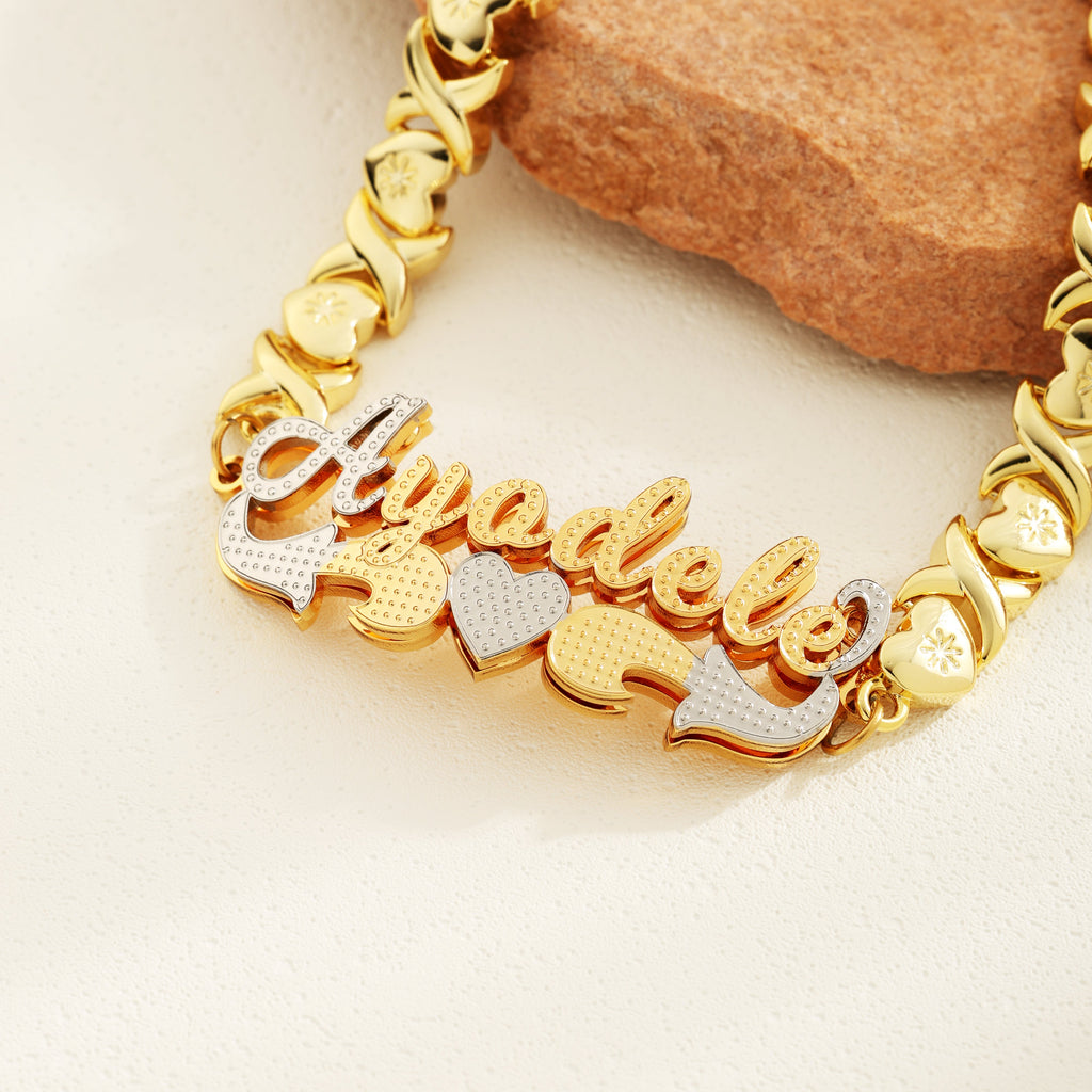 Custom Name Bracelet - Stylish Heart Design
