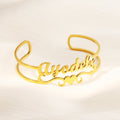 Customizable Name Heart Cuff Bracelet