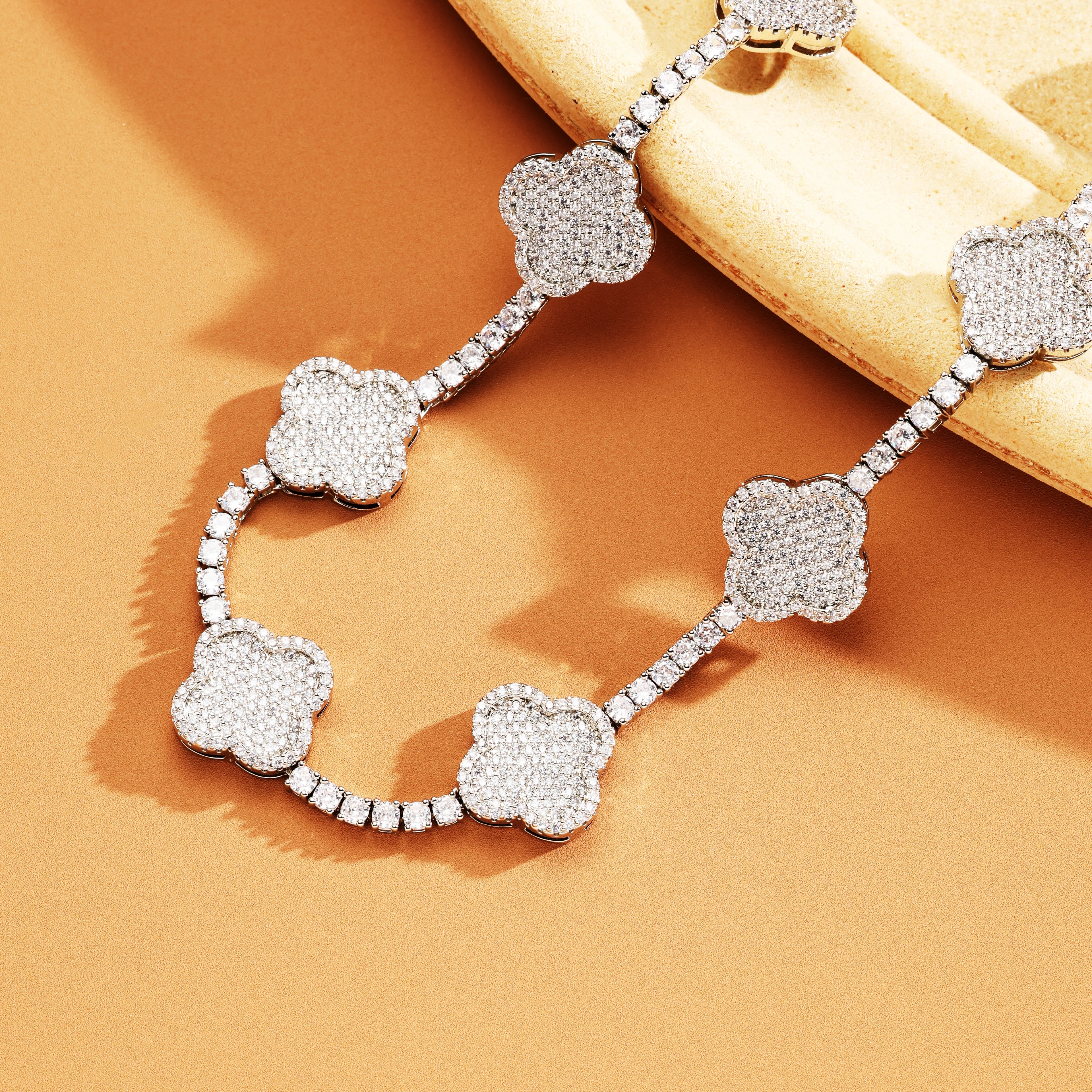 3mm Iced Out Four Leaf Tennis Chain