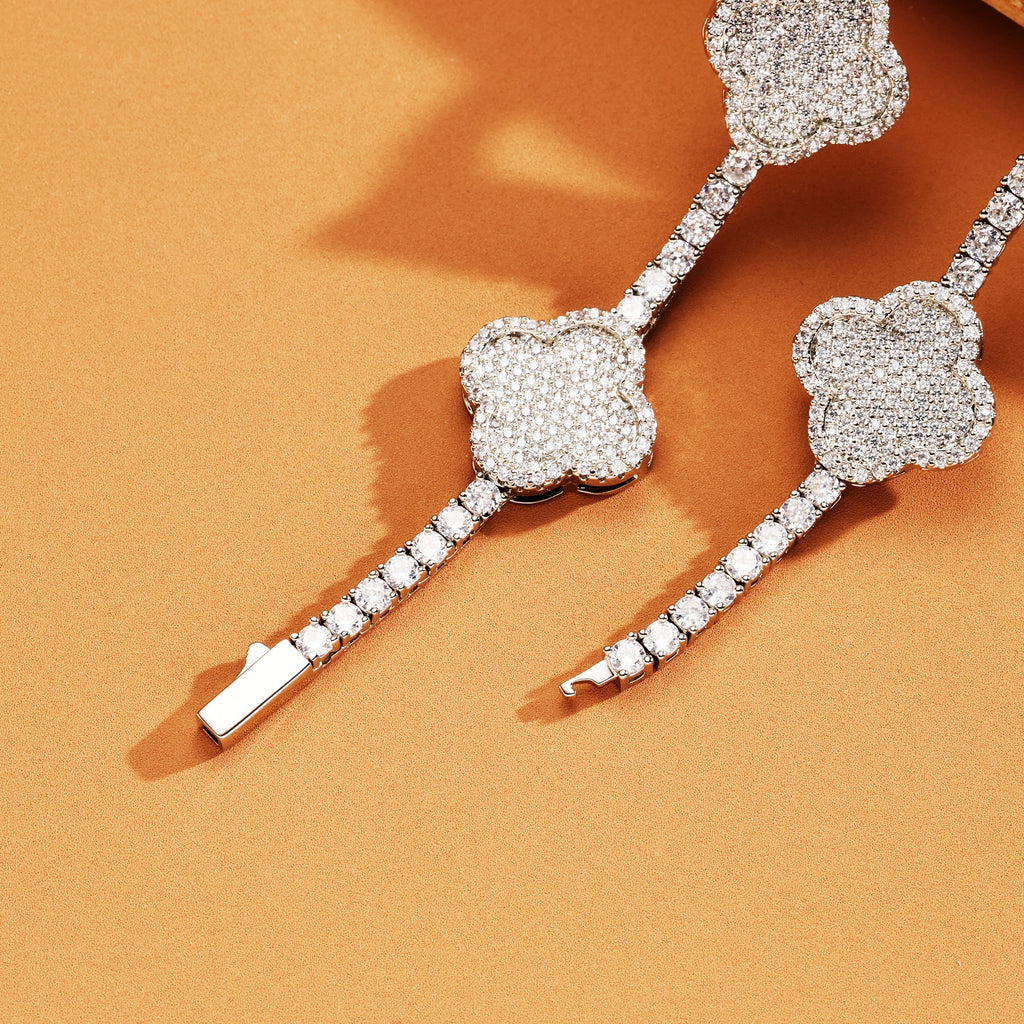 3mm Iced Out Four Leaf Tennis Chain