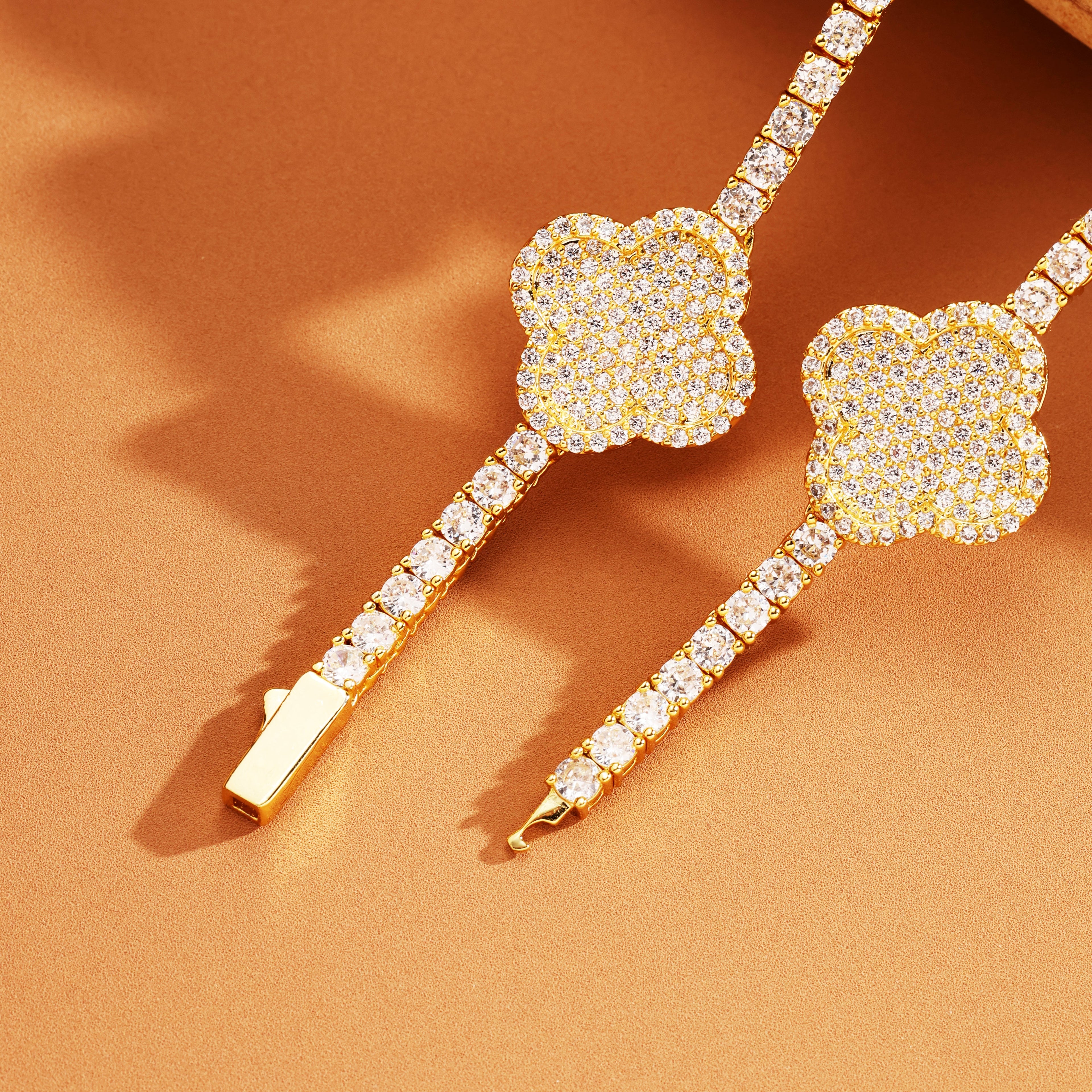 3mm Iced Out Four Leaf Tennis Chain