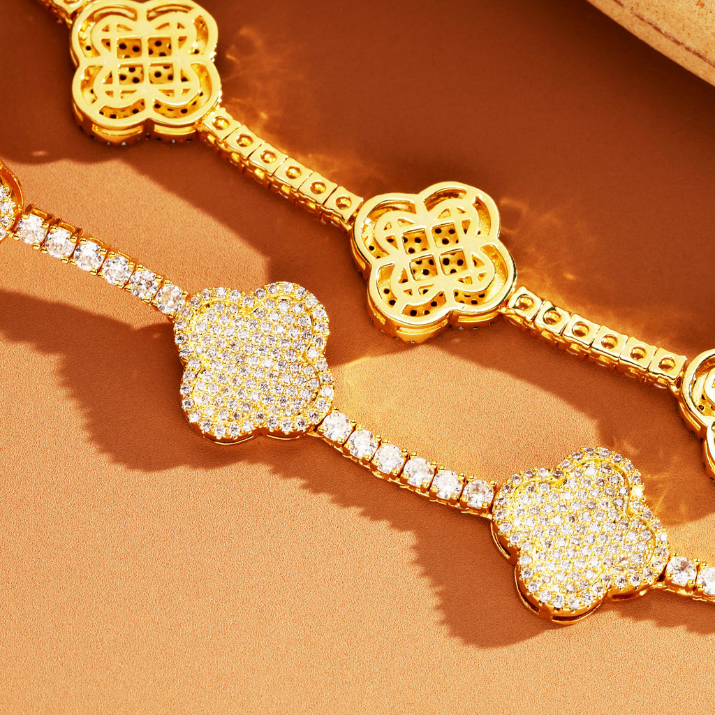 3mm Iced Out Four Leaf Tennis Chain